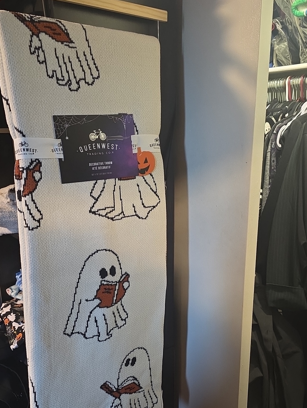 Ghost Throw Blanket - With Books